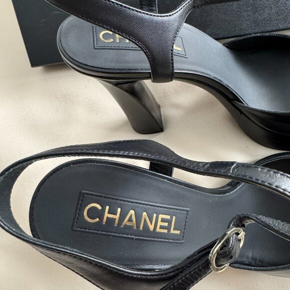 Chanel Platform Black Sandal, size 41 - Picture 3 of 8